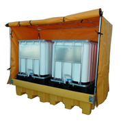 Cubeta Colectora con Rejilla Extraíble y Toldo para 2 Depósitos de 1000 litros 