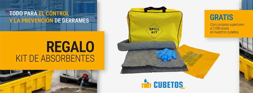 Kits absorbentes gratis con compras superiores a 2000 euros en nuestros cubetos 
